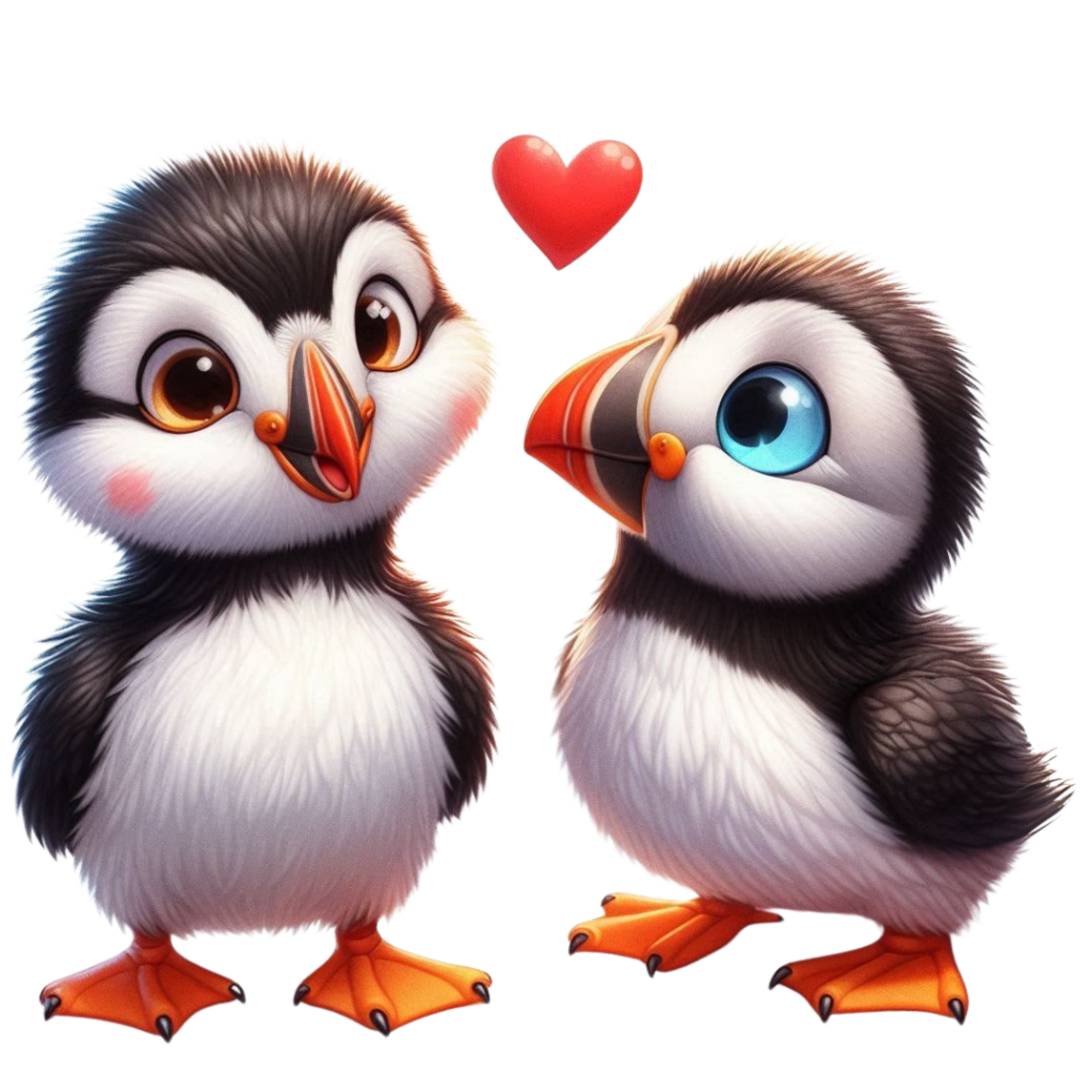 Two puffin friends