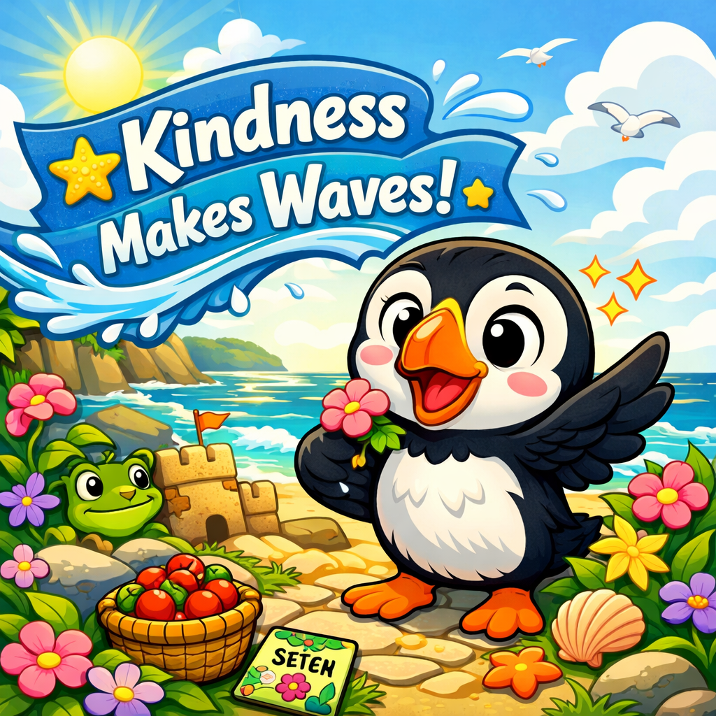Kindness Makes Waves puffin