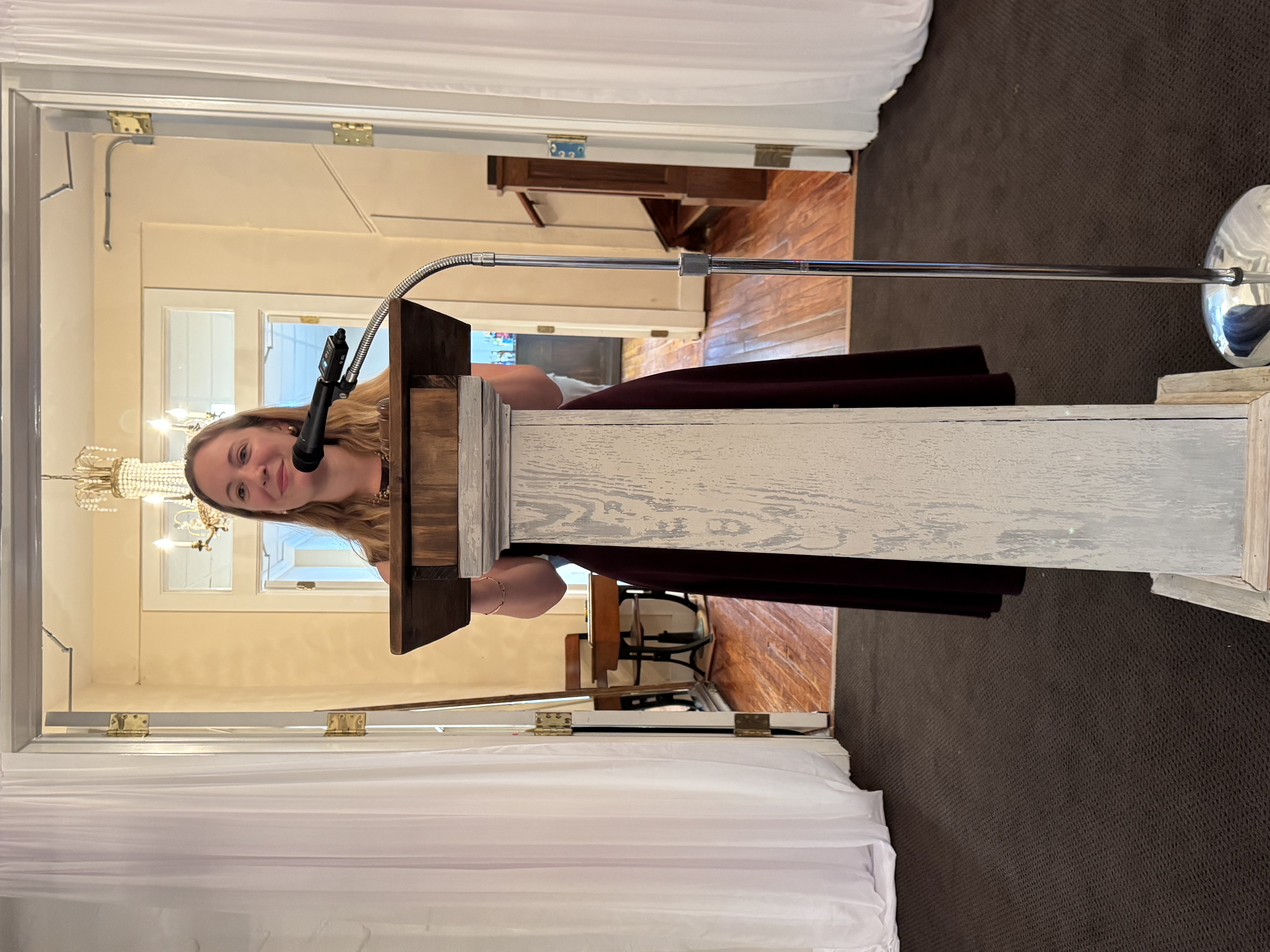 Speaker at podium — Space Coast League of Cities event