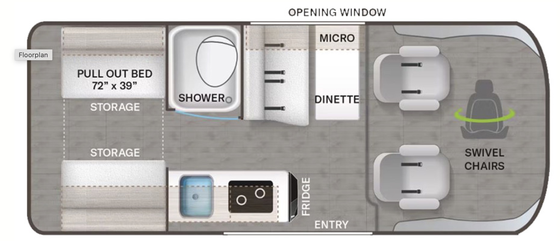 2023 Thor Rize 18A Floorplan
