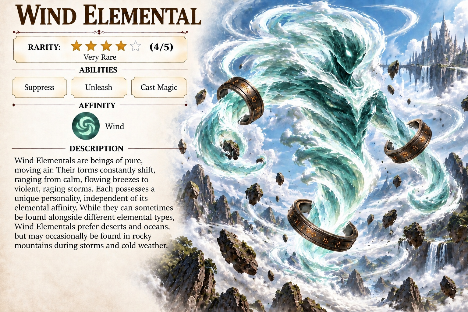 Wind Elemental creature card