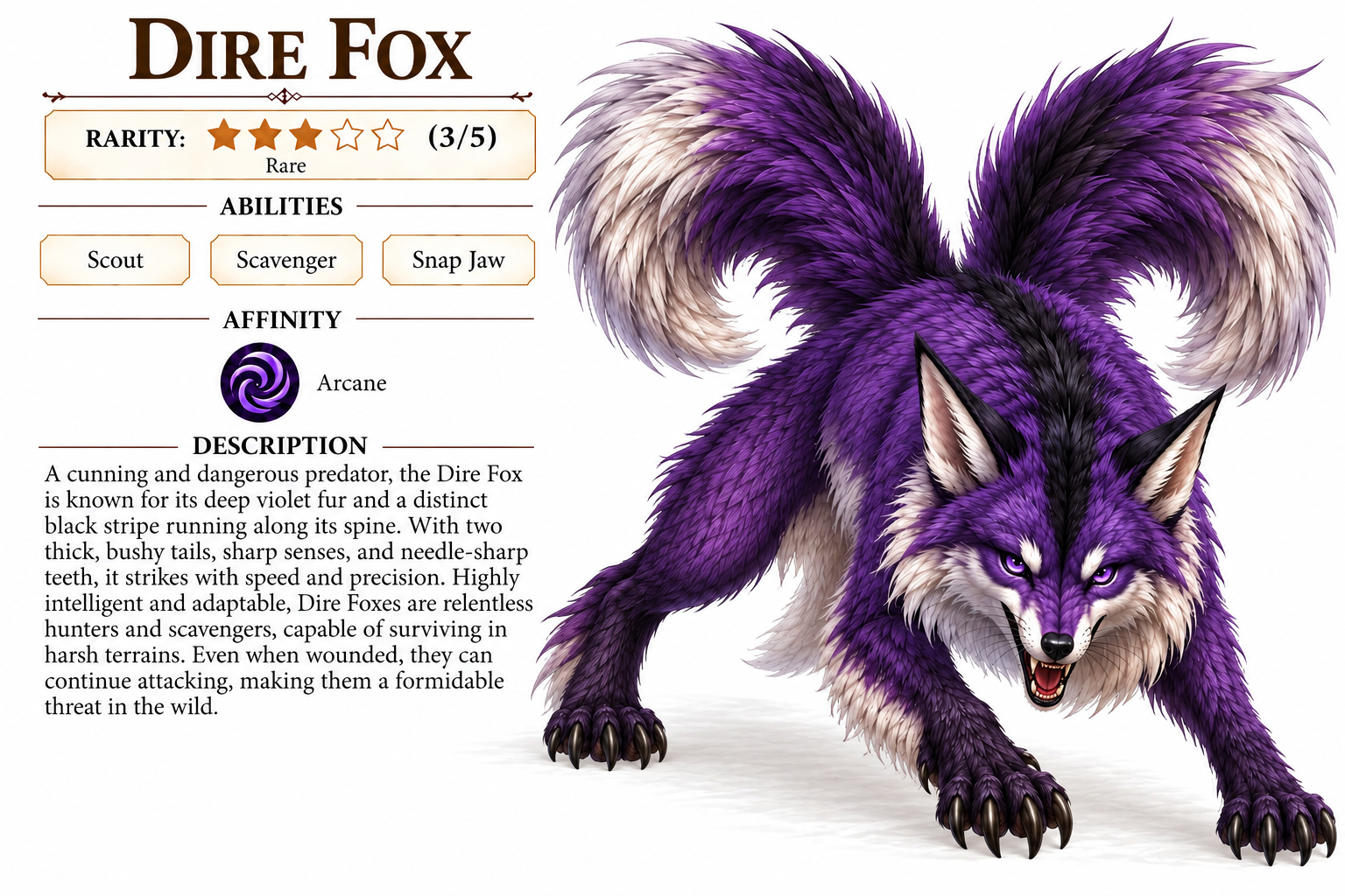 Dire Fox creature card
