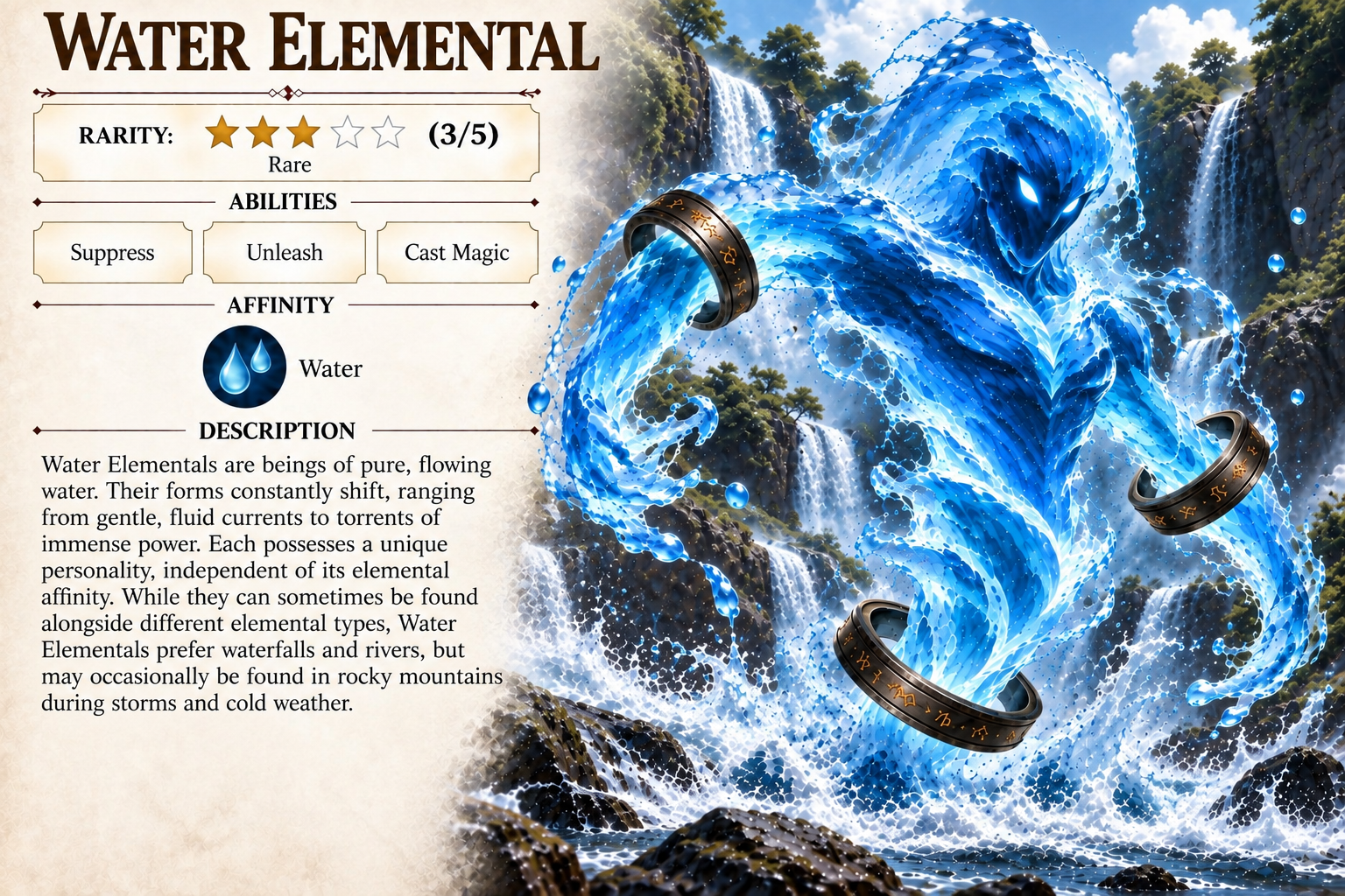 Water Elemental creature card