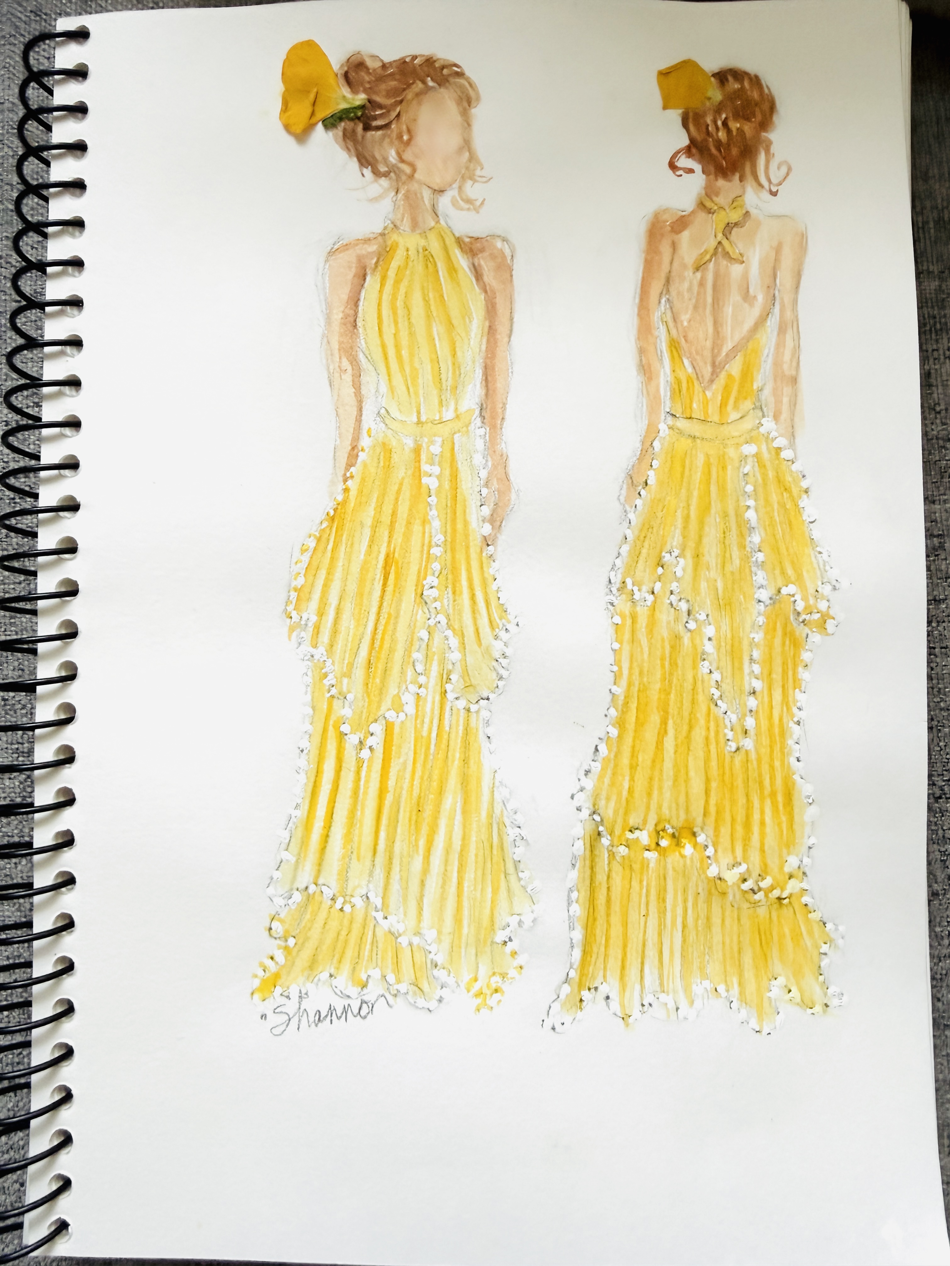 Gold Nocturne — Original design artwork, front & back, signed Shannon
