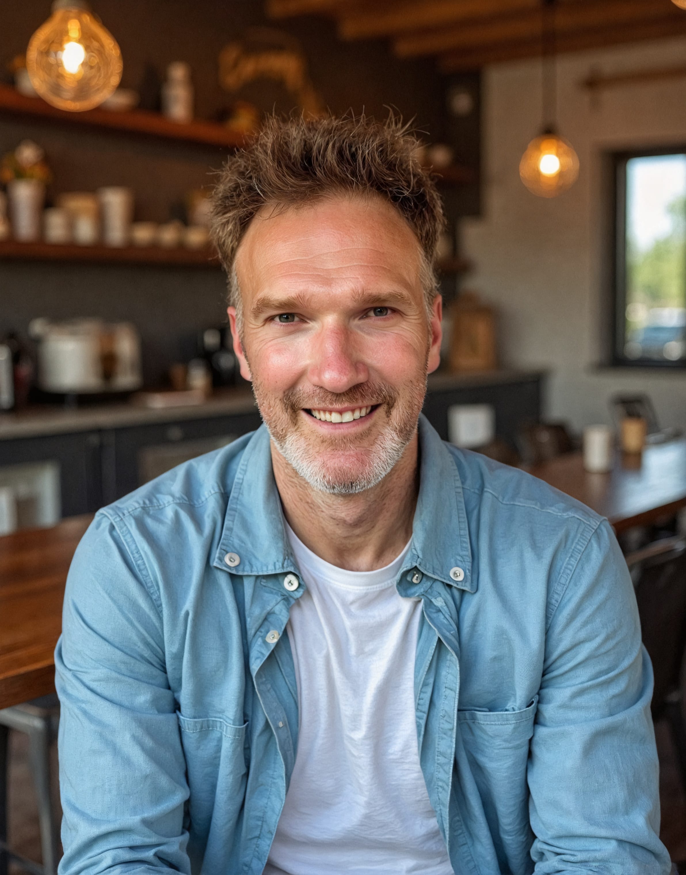 Maximilian Breboeck in a café