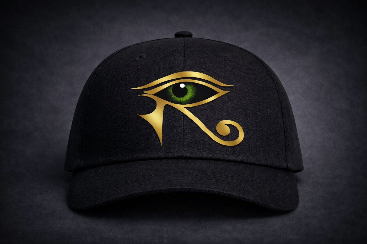 Eye of Horus Hat — Black with gold emblem