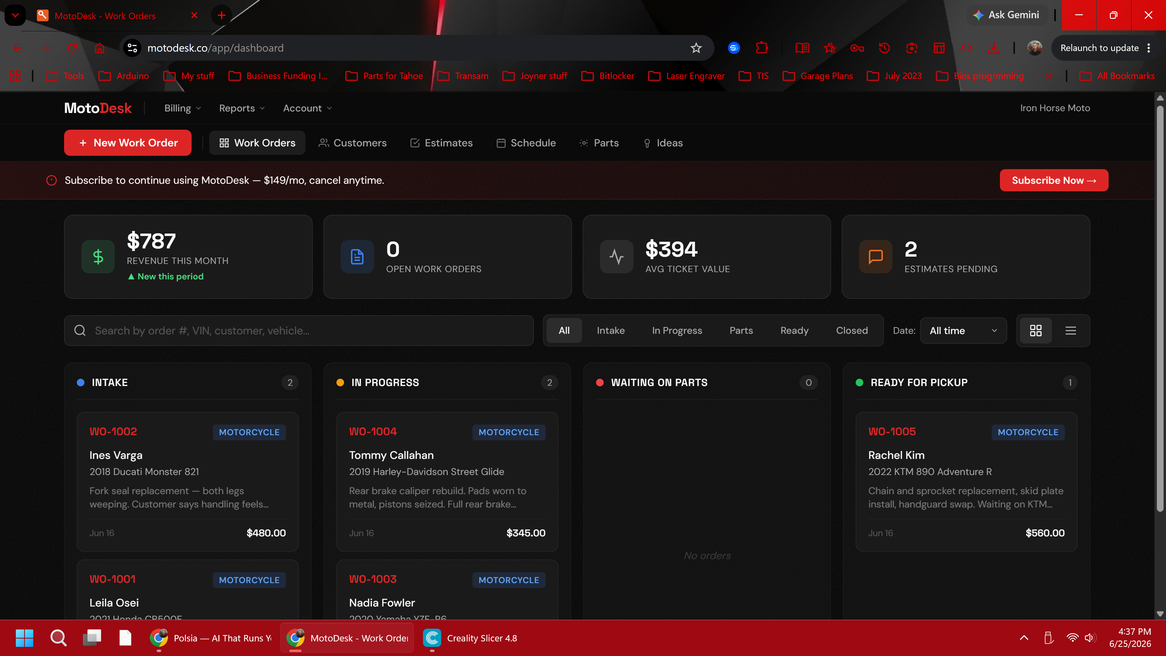 MotoDesk Dashboard