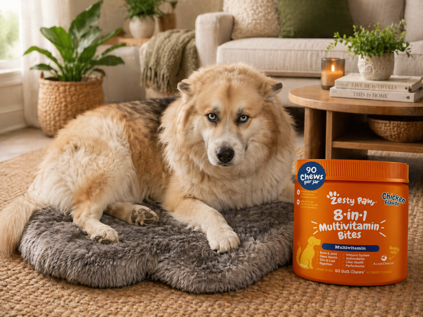 Dog with Zesty Paws Multivitamin