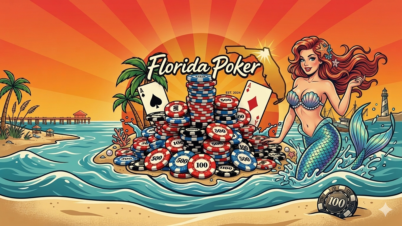 Florida Poker - Tropical poker lifestyle illustration