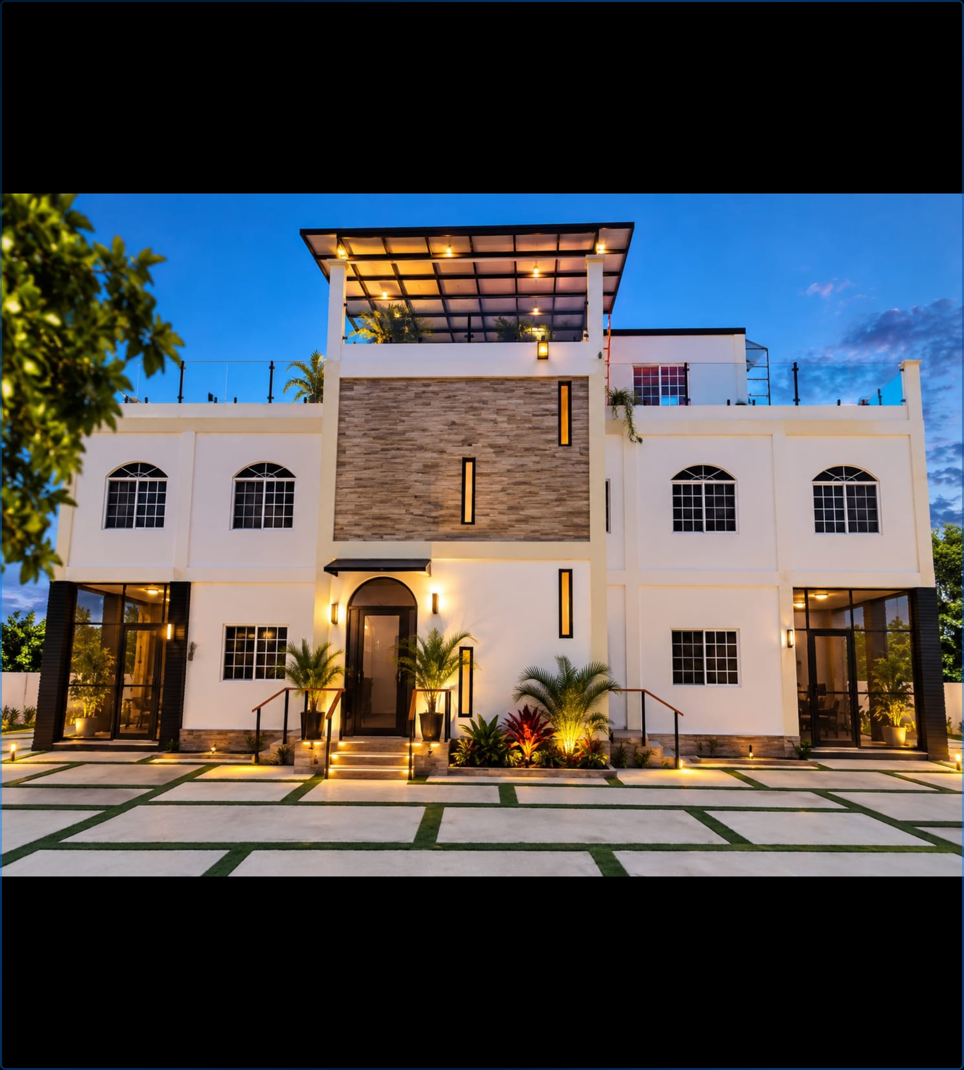 Exterior of the Lumen Retreat resort building.