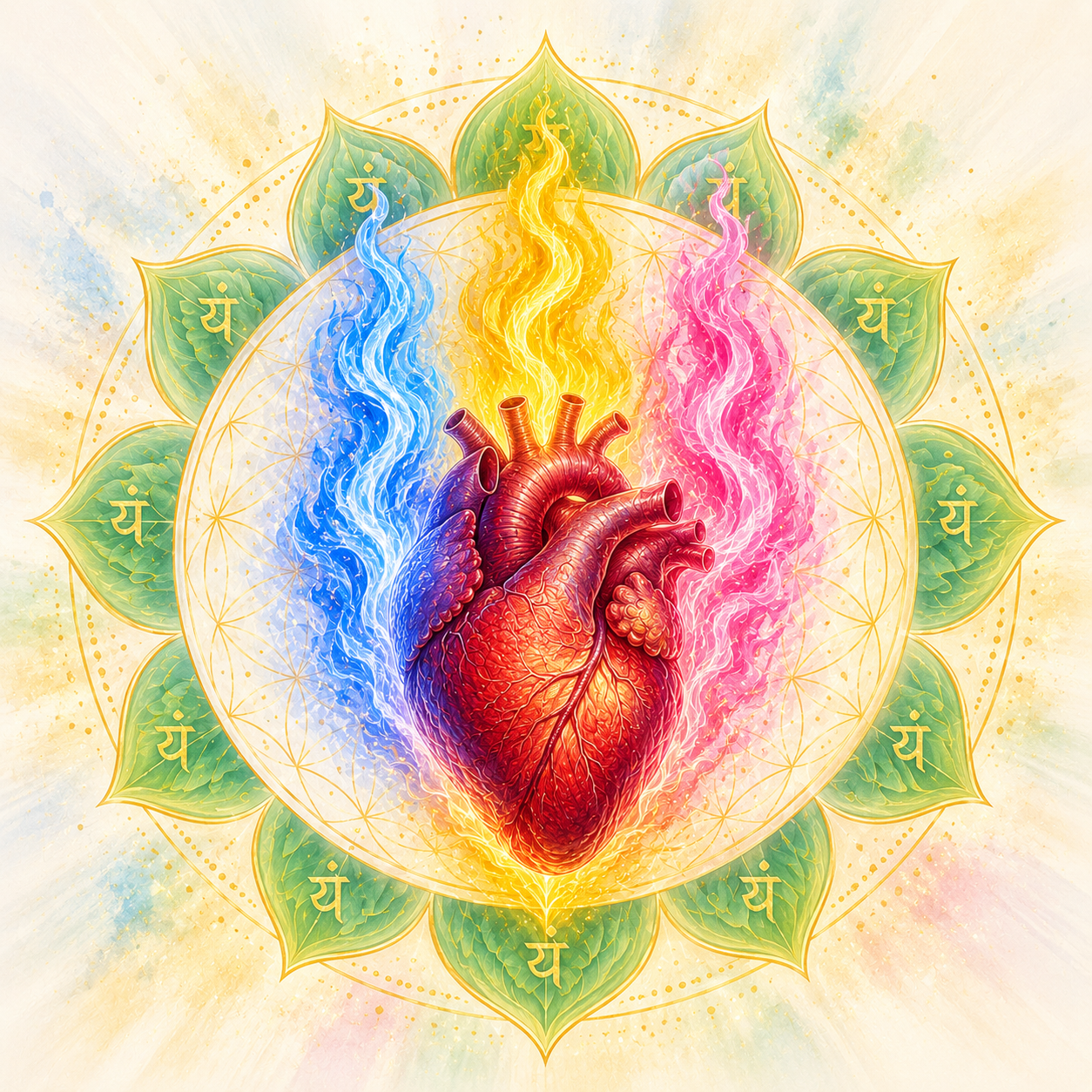Heart chakra mandala — symbol of community and connection