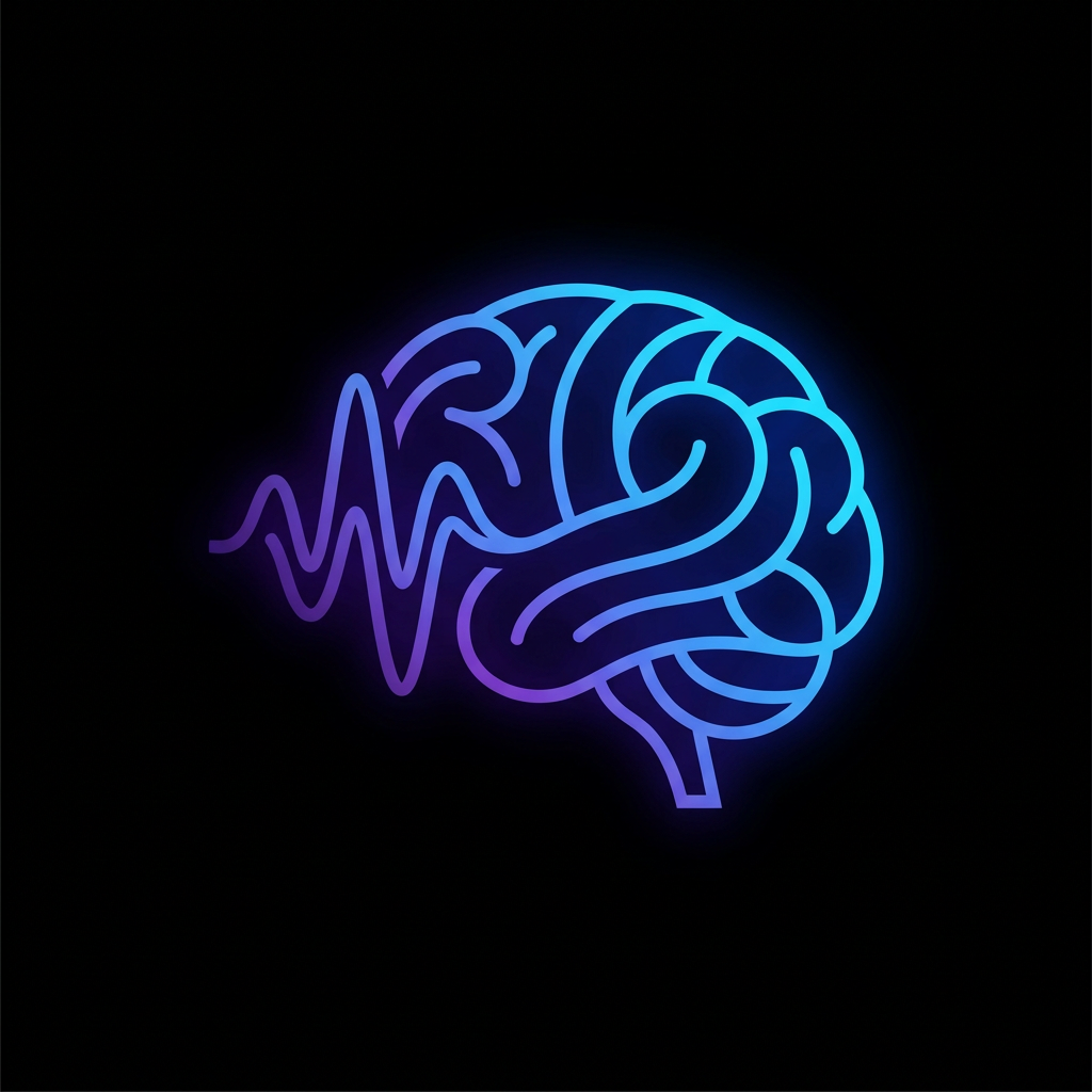 Neon brain frequency visualization