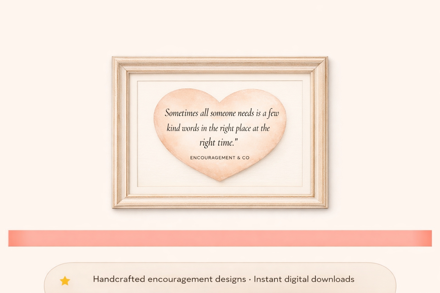 Framed heart artwork for encouragement