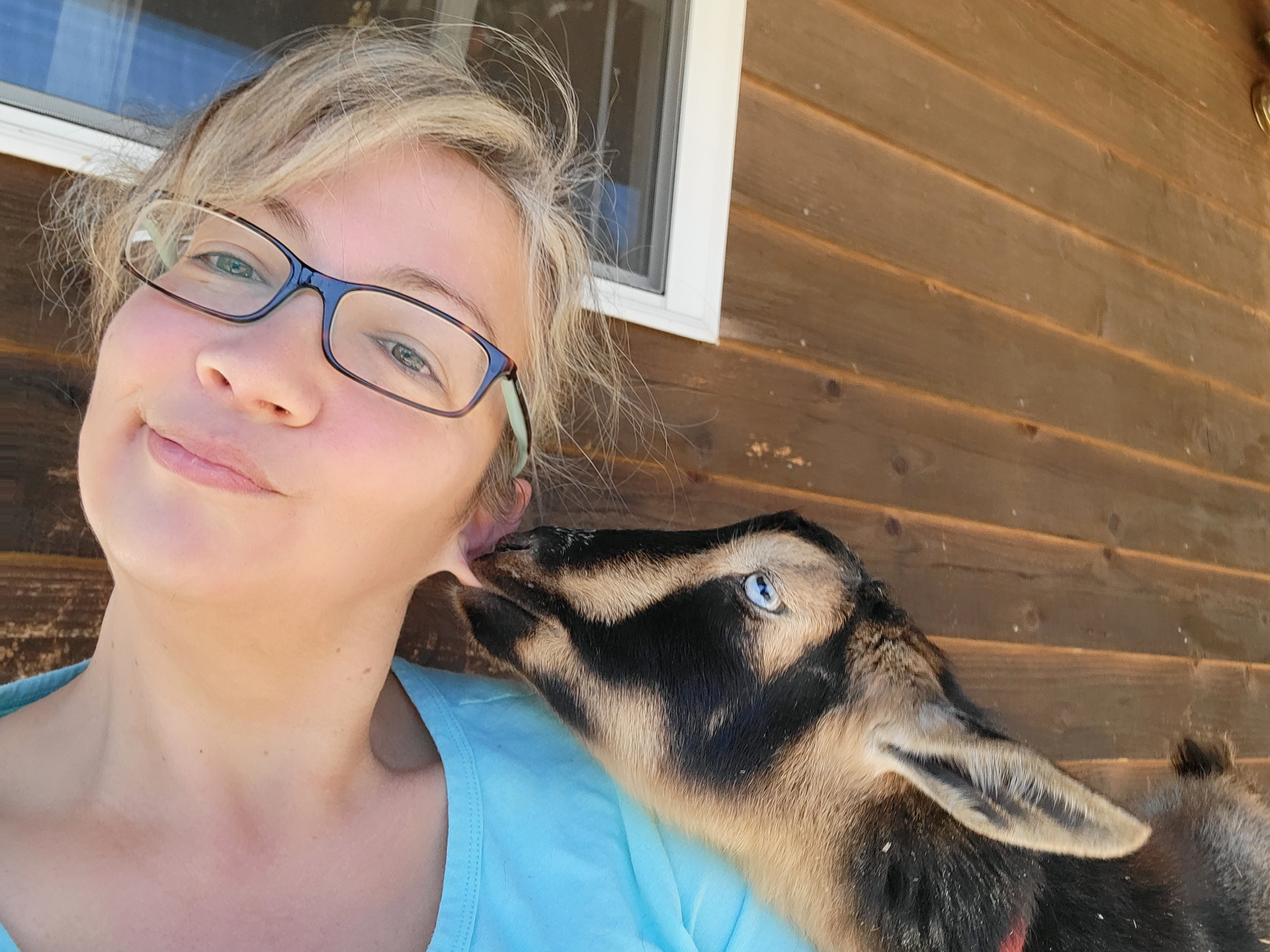 Ruger bonding with Farmer Lolly