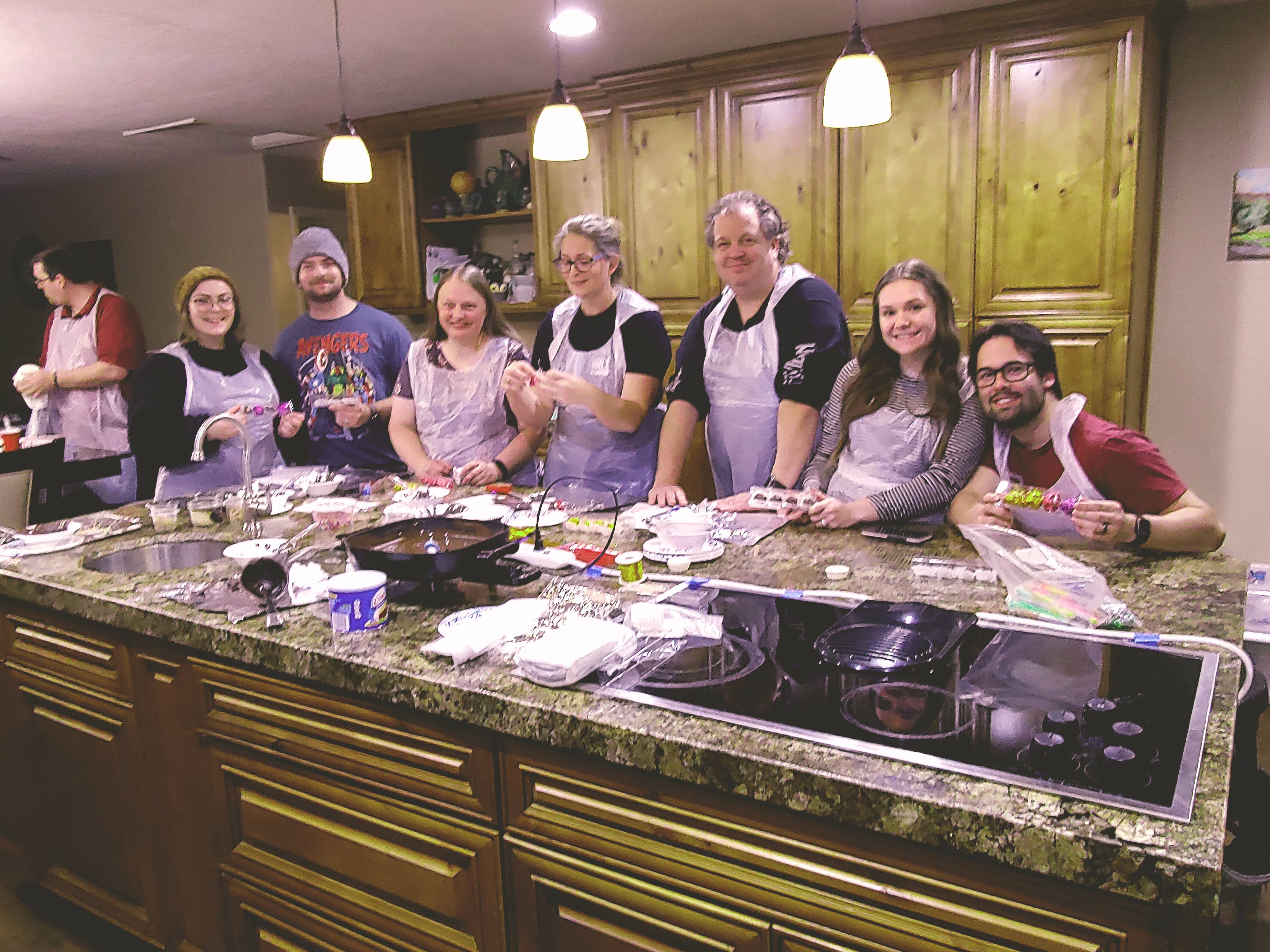 Chocolate making workshop group at Blue Cabin Chocolates