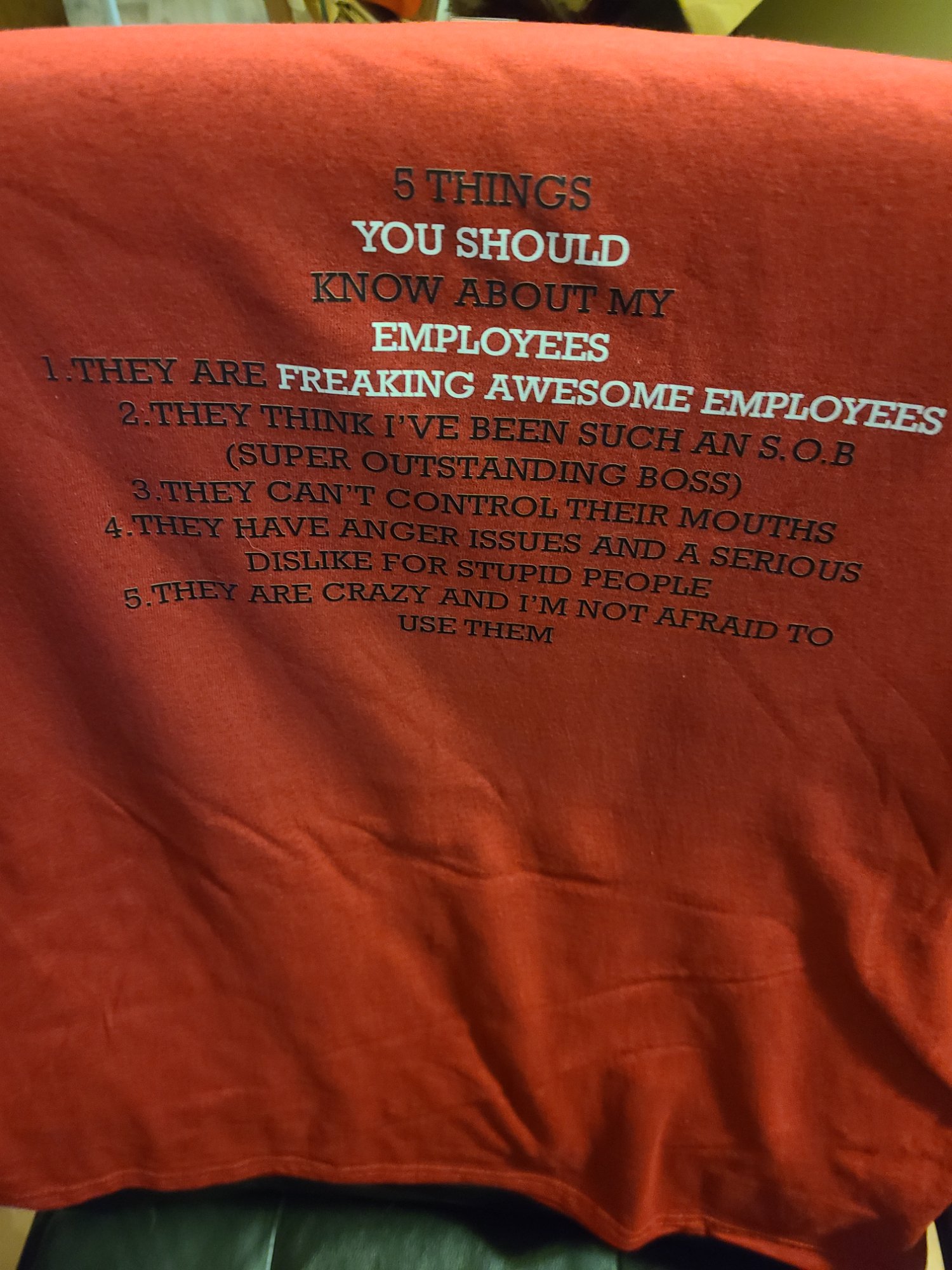Screen printed t-shirt order