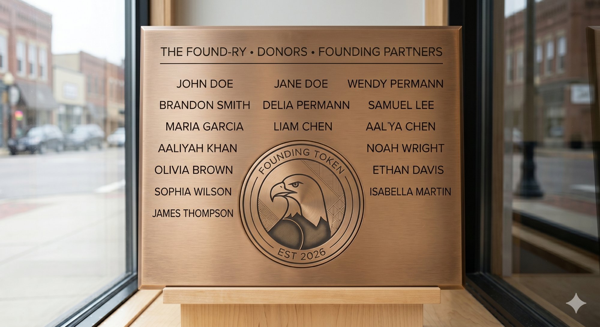 Founders Plaque aesthetic reference