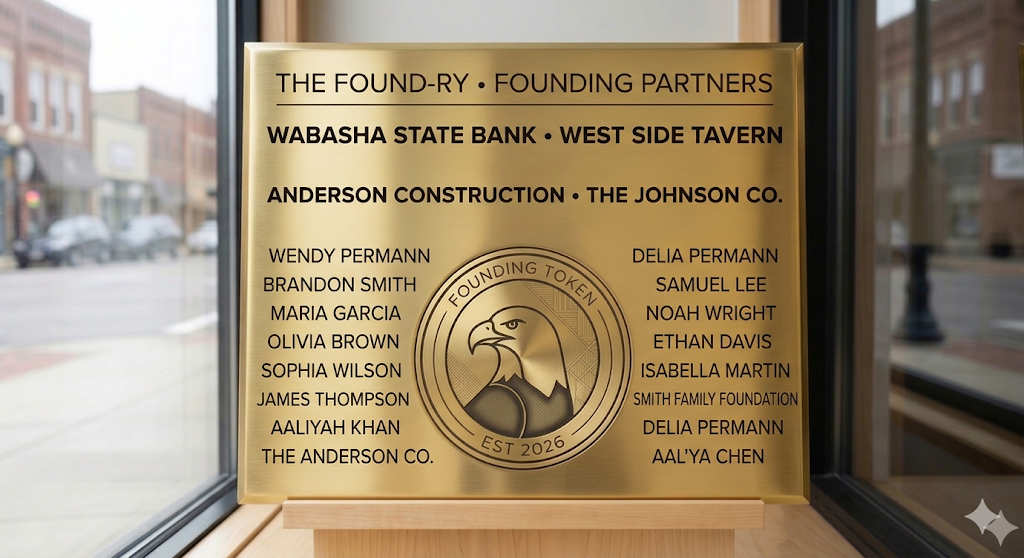 Gold Founders Plaque mockup