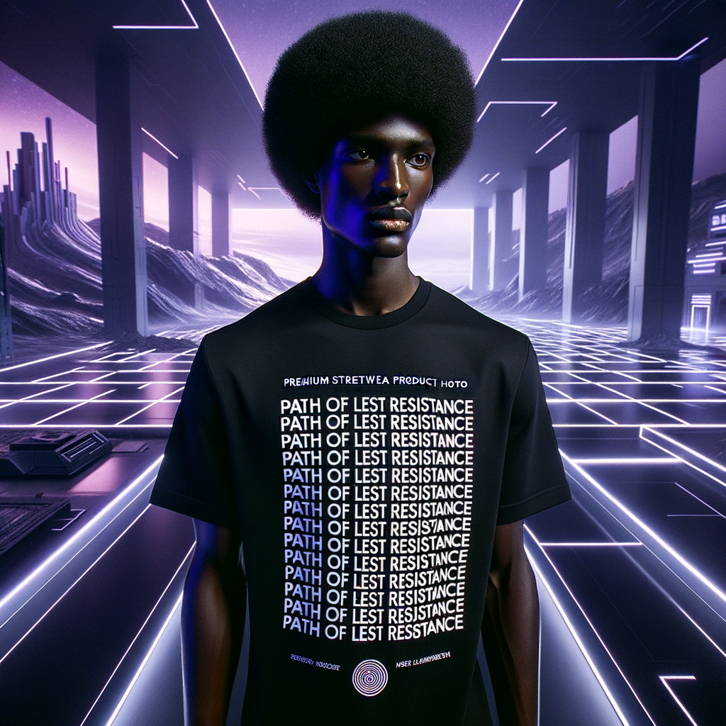 Path of Least Resistance Typography Tee - Bold Afro-futurist typography on premium cotton