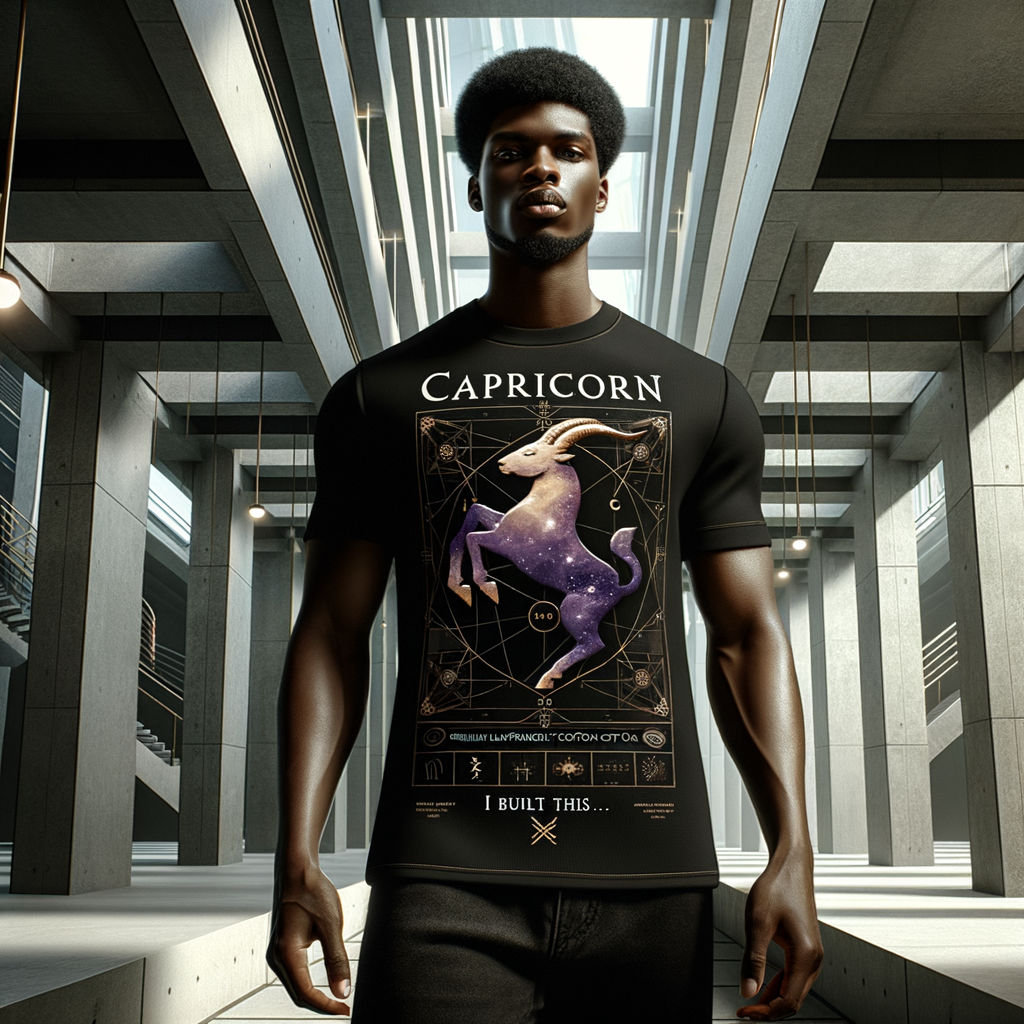 Capricorn Statement Tee - I built this - Afro-futurist zodiac tee by Bourjhetto Fly