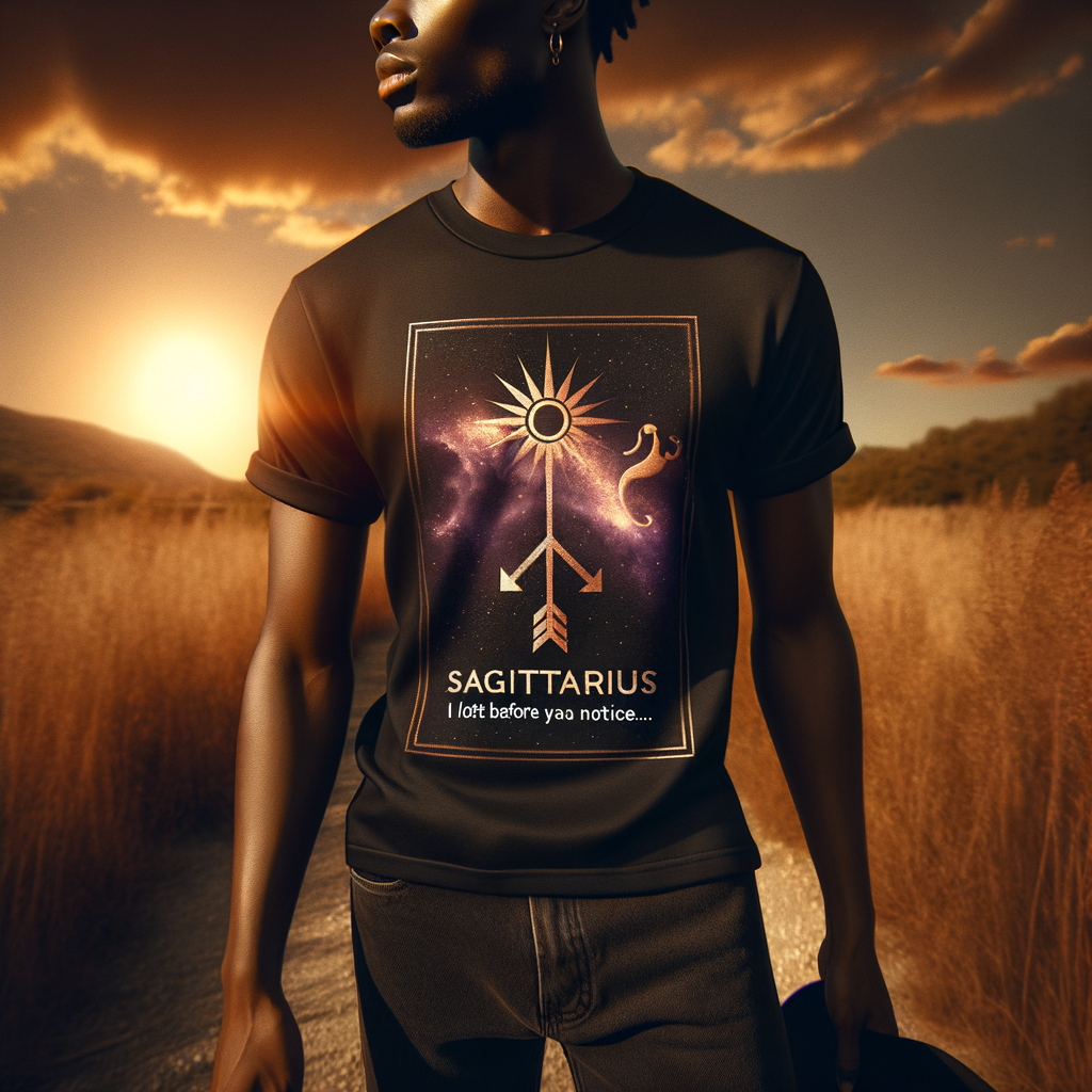 Sagittarius Statement Tee - I left before you noticed - Afro-futurist zodiac tee by Bourjhetto Fly