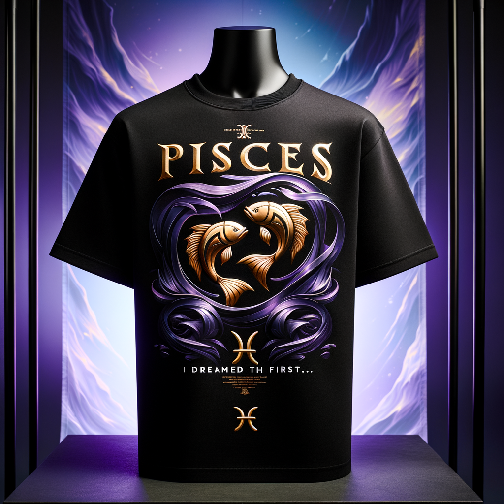Pisces Statement Tee - I dreamed this first - Afro-futurist zodiac tee by Bourjhetto Fly