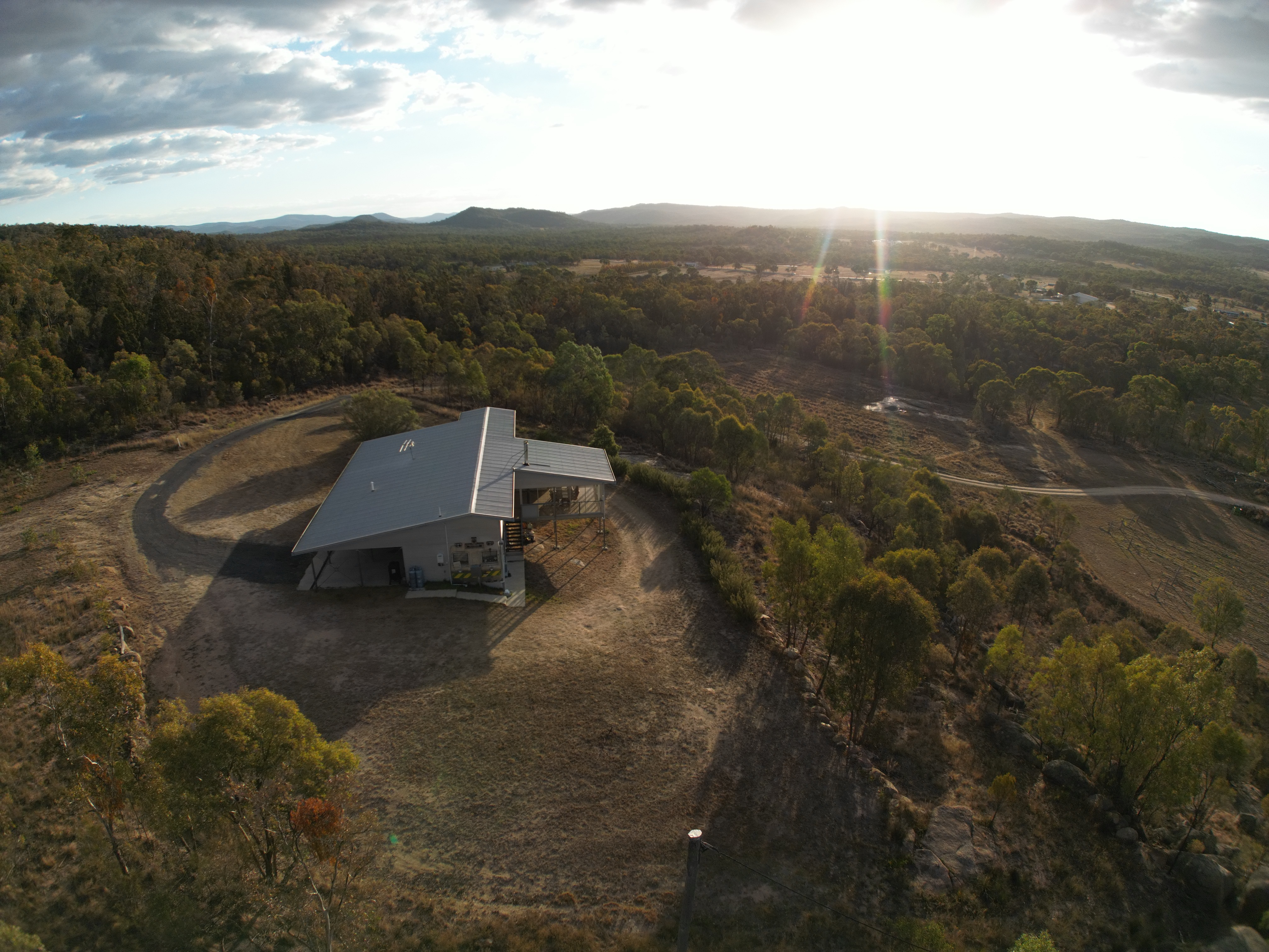 Vineyard view from The Train at Harrington Glen Estate — luxury Stanthorpe accommodation, Granite Belt Queensland