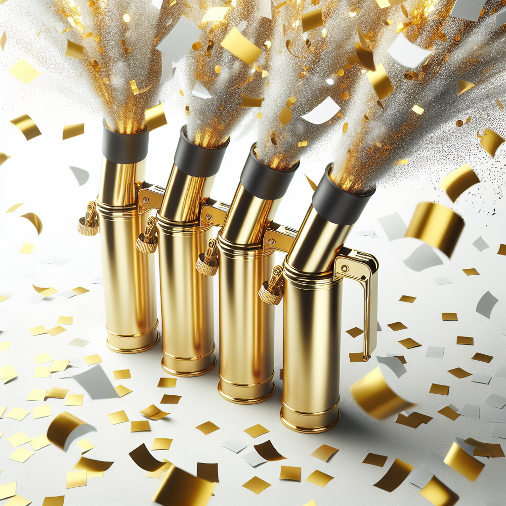 Gold Confetti Cannons (4-Pack)
