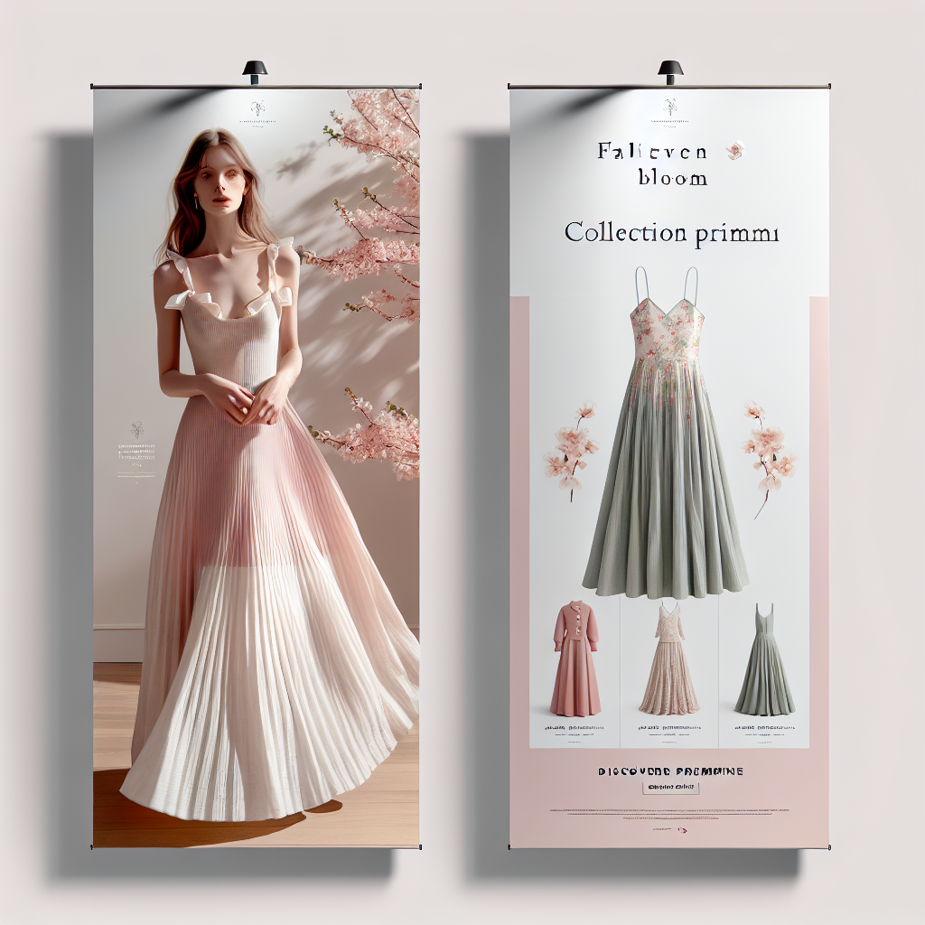 Banner demi-page Atelier Bloom mode retail — généré par IA