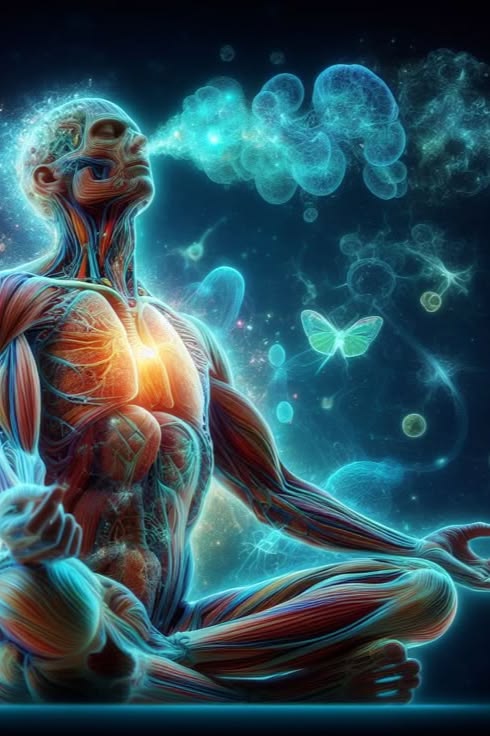 Man deep in breathwork meditation