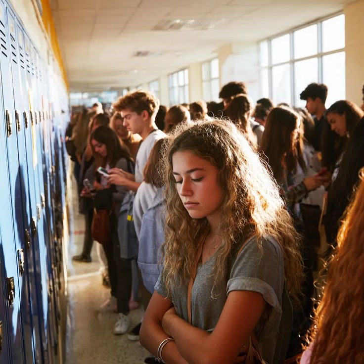 Student finding calm through breathwork