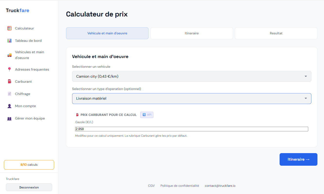 Calculateur Truckfare