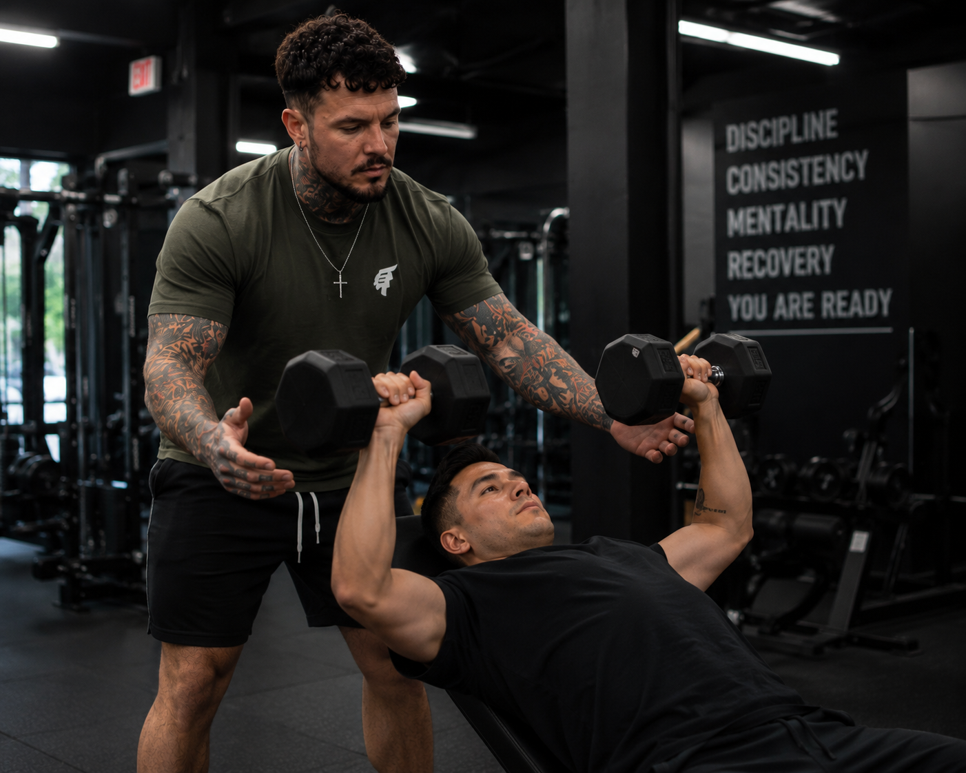 Dave coaching client bench press — Las Vegas in-person training