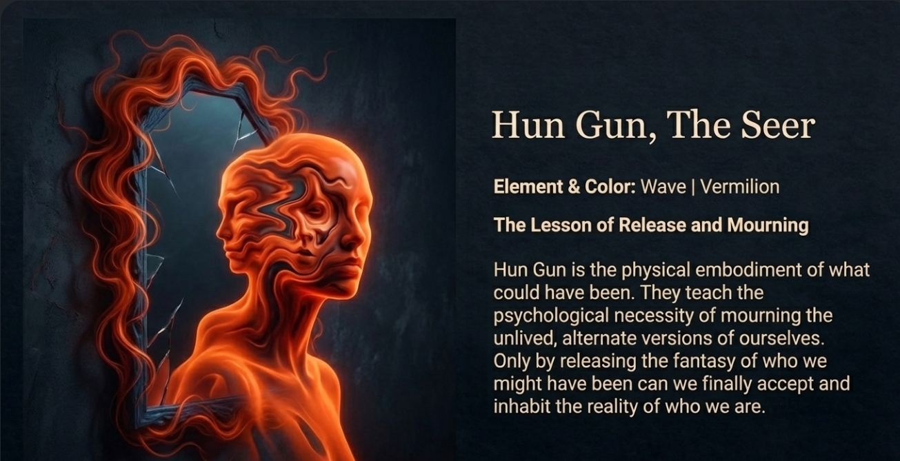 Hun Gun, The Seer — Element: Wave, Color: Vermilion