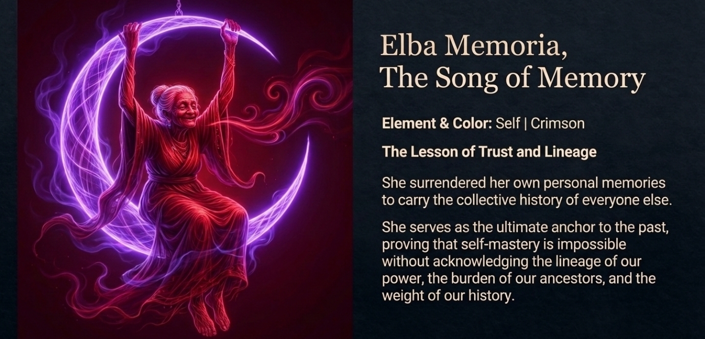 Elba Memoria, The Song of Memory — Element: Self, Color: Crimson