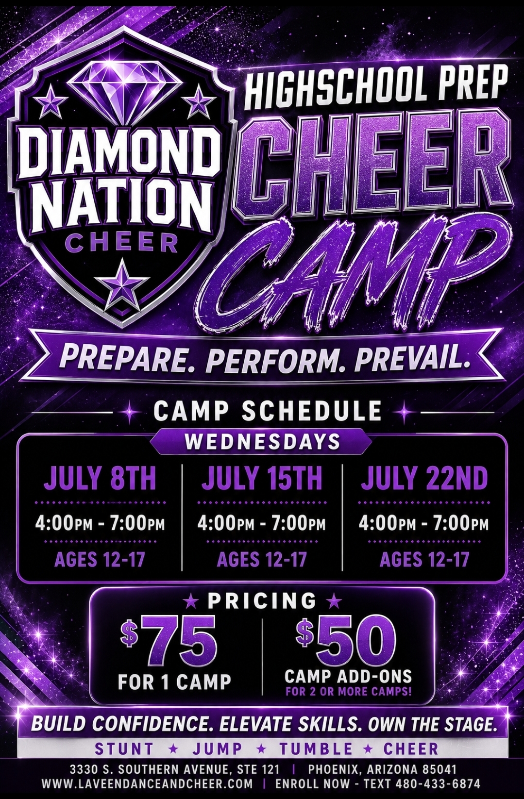 Diamond Nation Cheer Camp Flyer