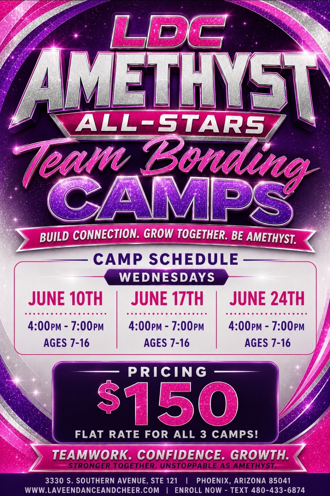 Amethyst All-Stars Team Bonding Camps Flyer