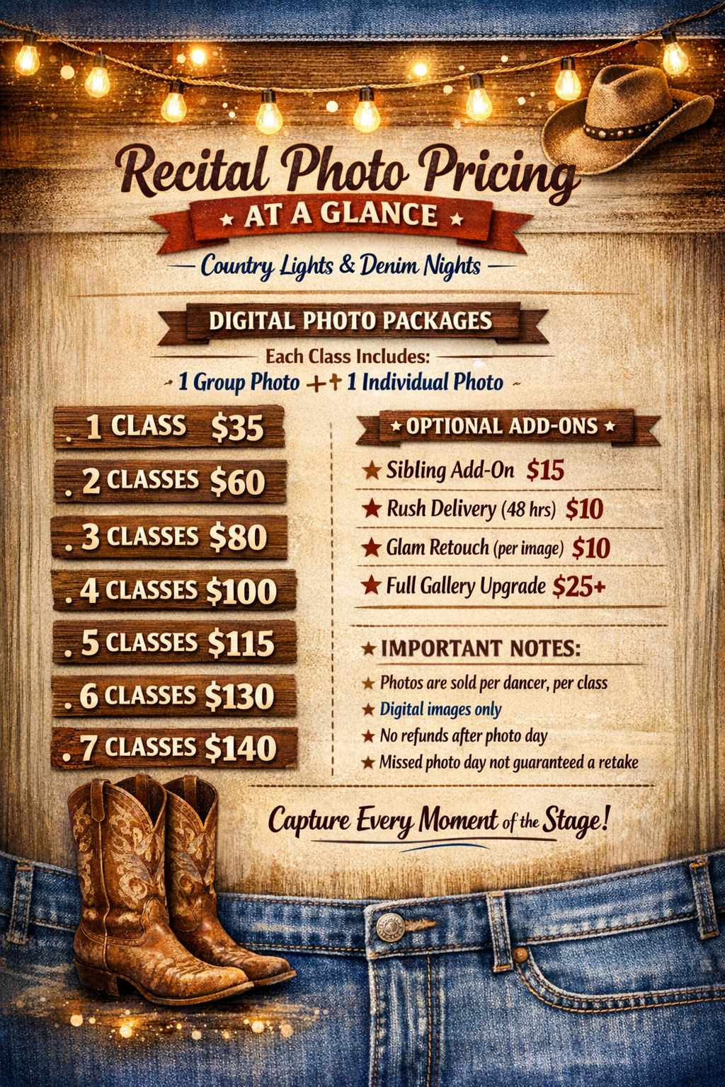Photo package pricing