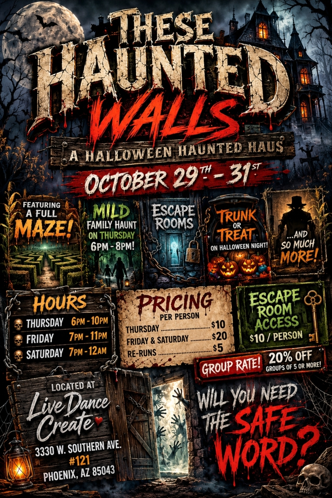 These Haunted Walls — Halloween Haunted Haus Flyer
