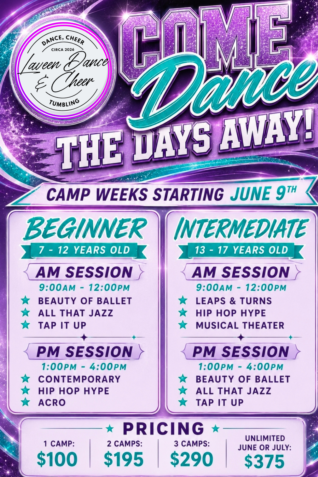 Summer Dance Camps Flyer