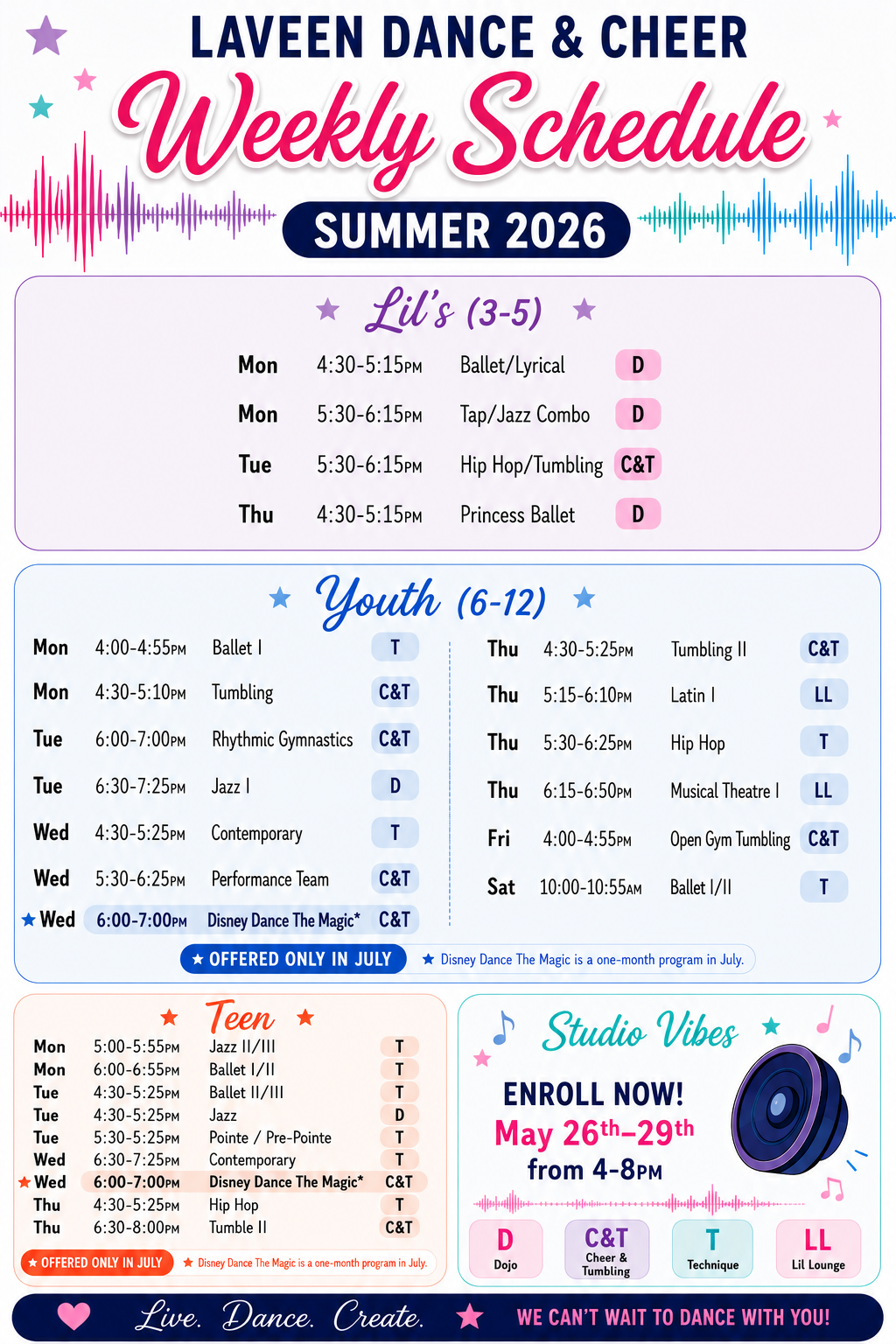 Summer enrollment flyer