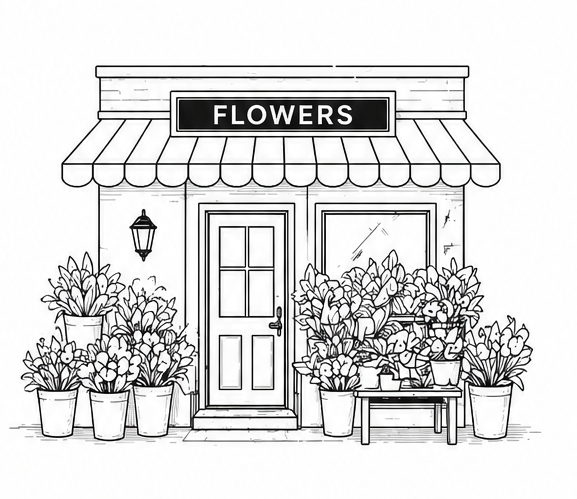 Local flower shop illustration