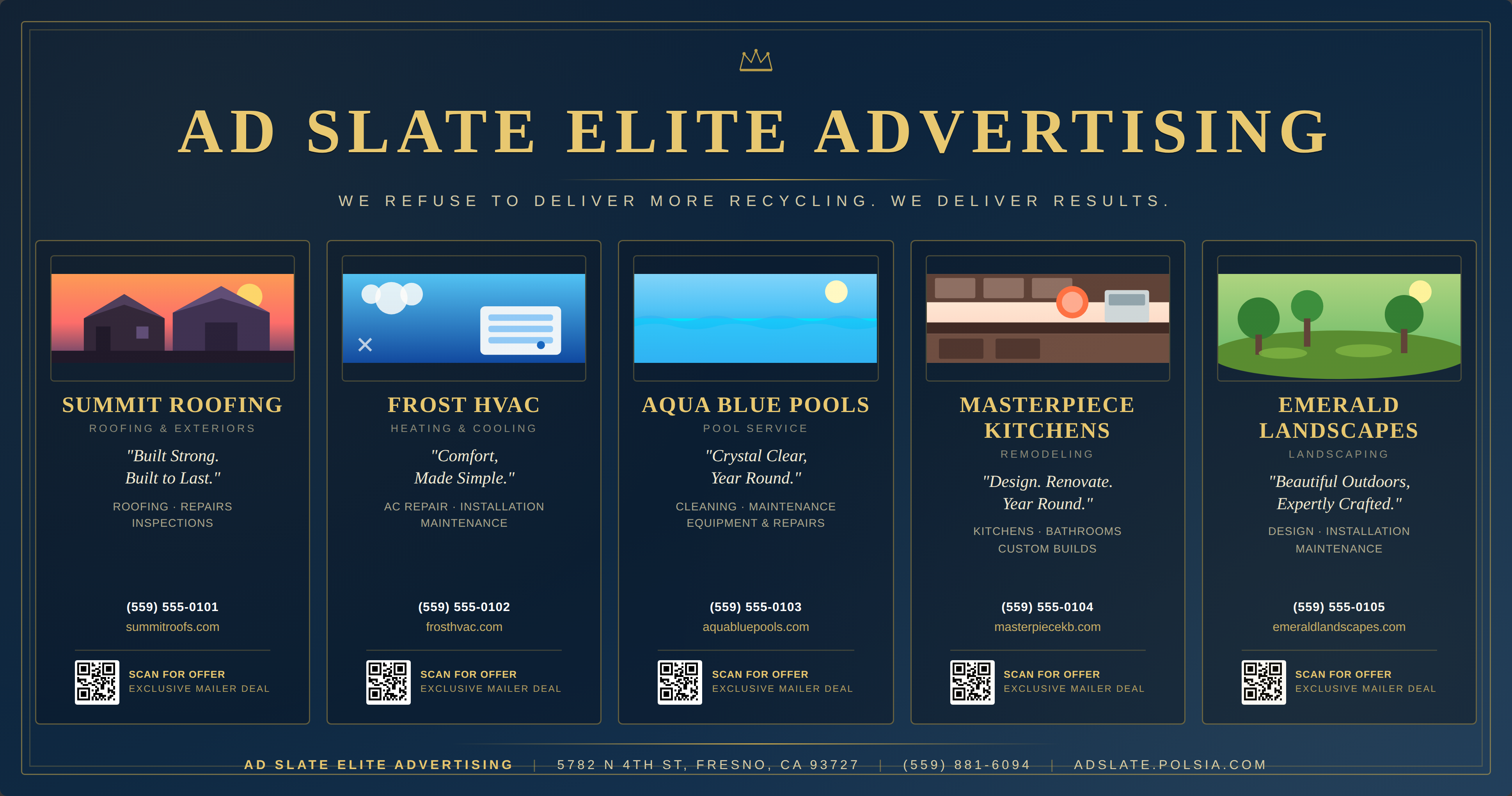 Ad Slate Elite Advertising — Front card