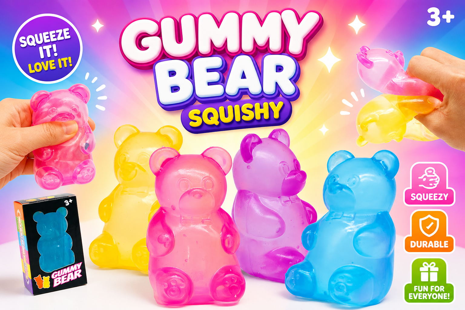 Squishlab — Gummy Bear Squishy colorés