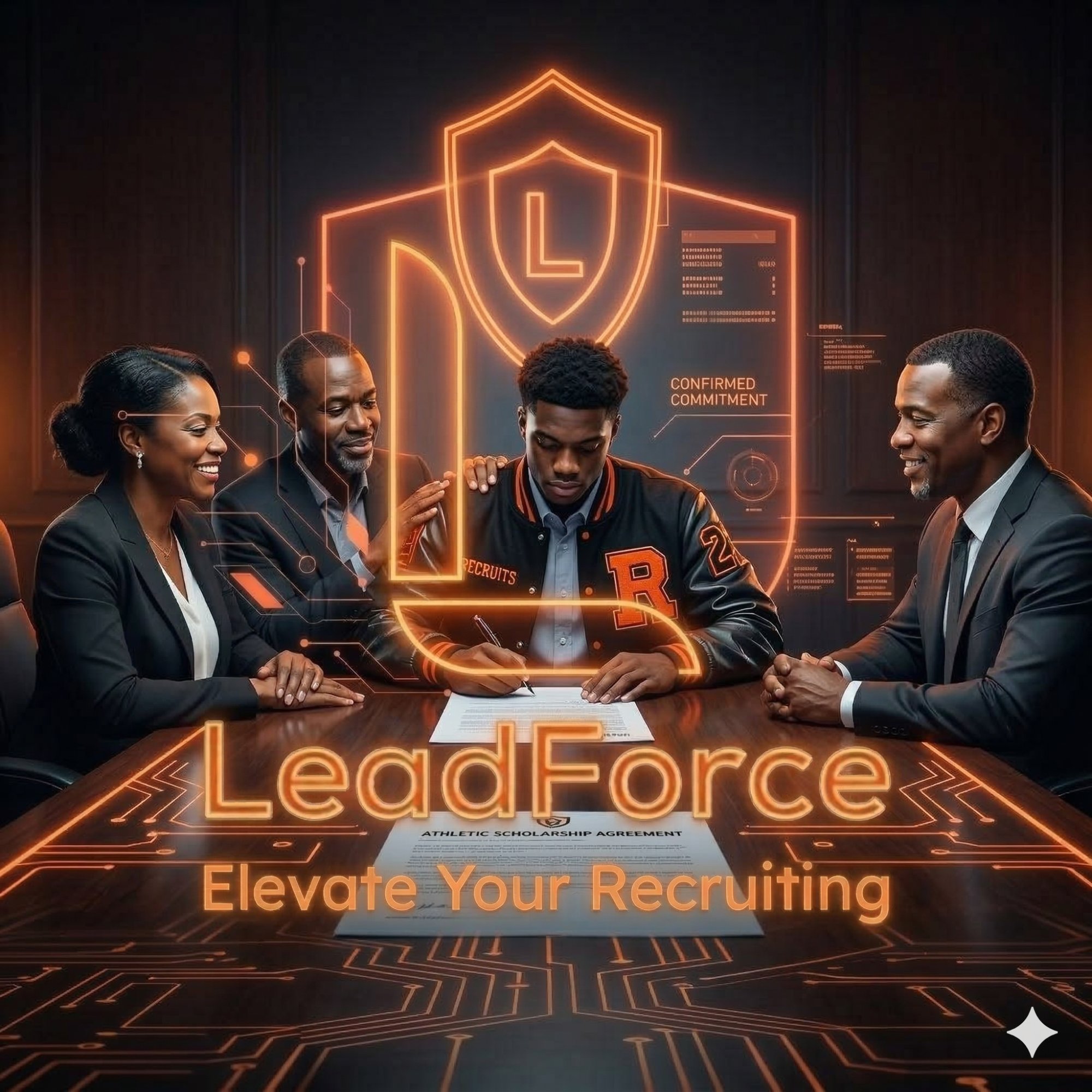 Athlete signing day with family — LeadForce success story