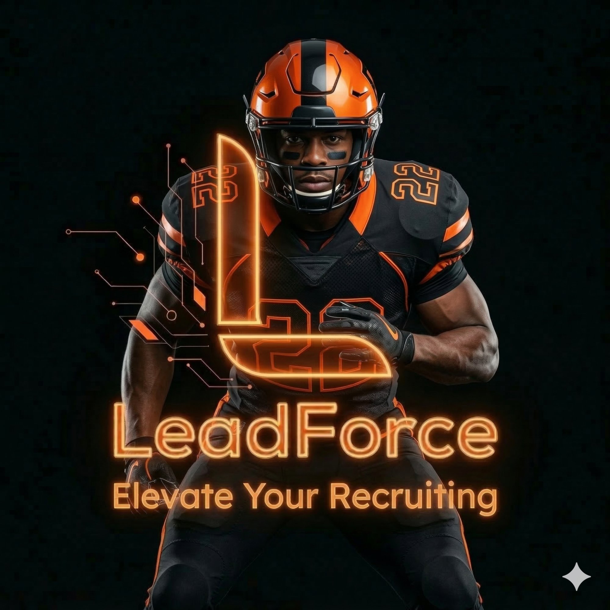 LeadForce — Football Player with LeadForce Branding
