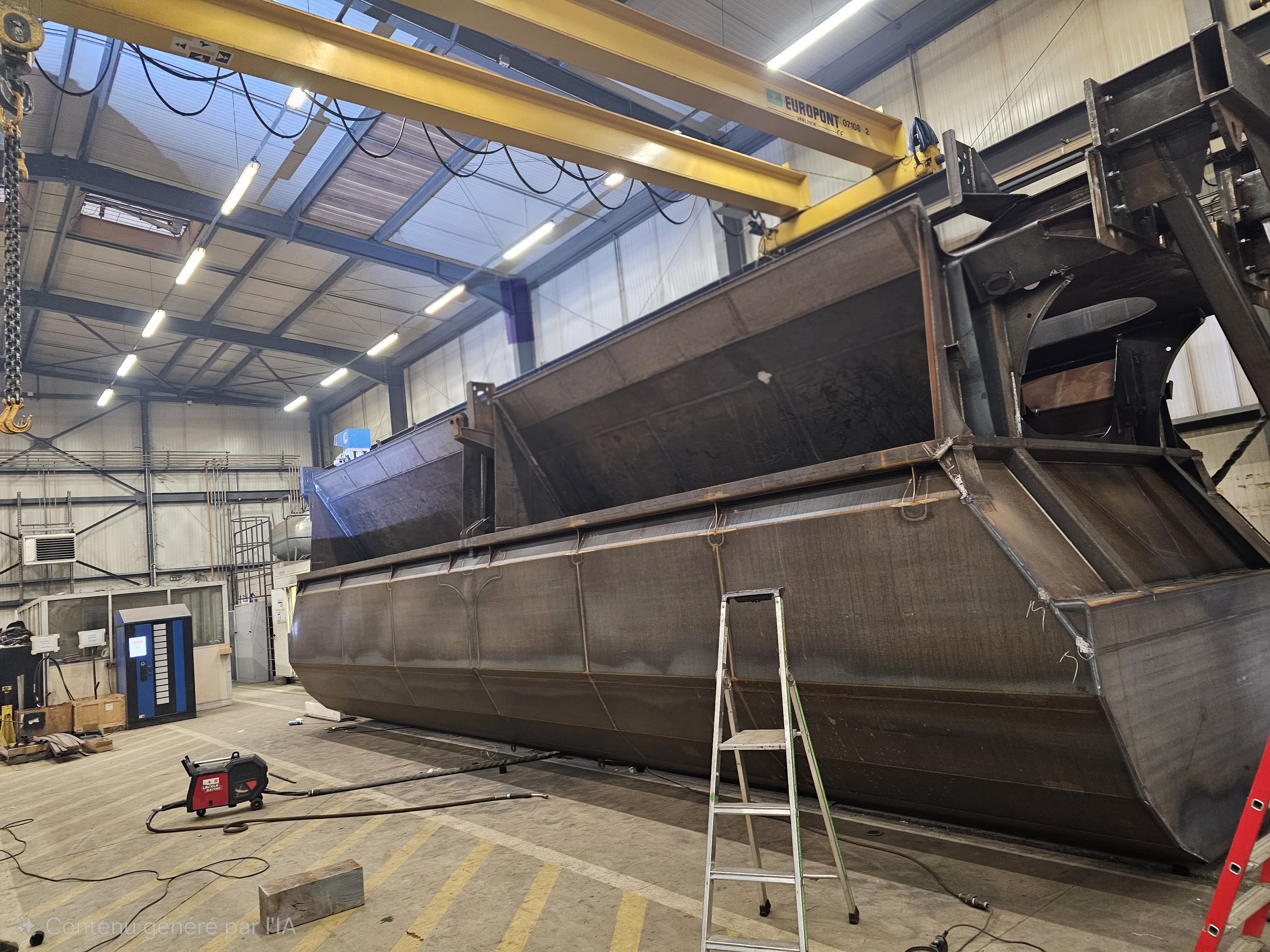 Structure wagon en cours de transformation, vue large