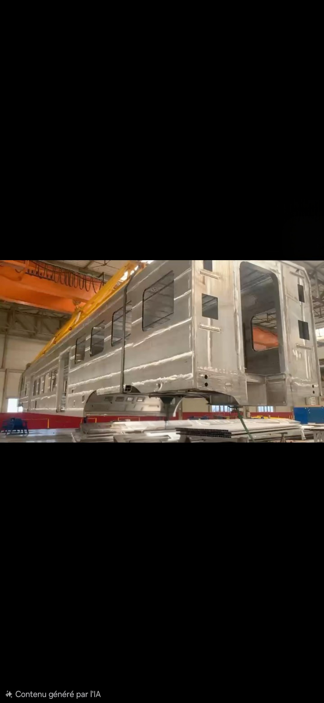 Caisse train alu — parois et fenêtres soudées, cordons visibles