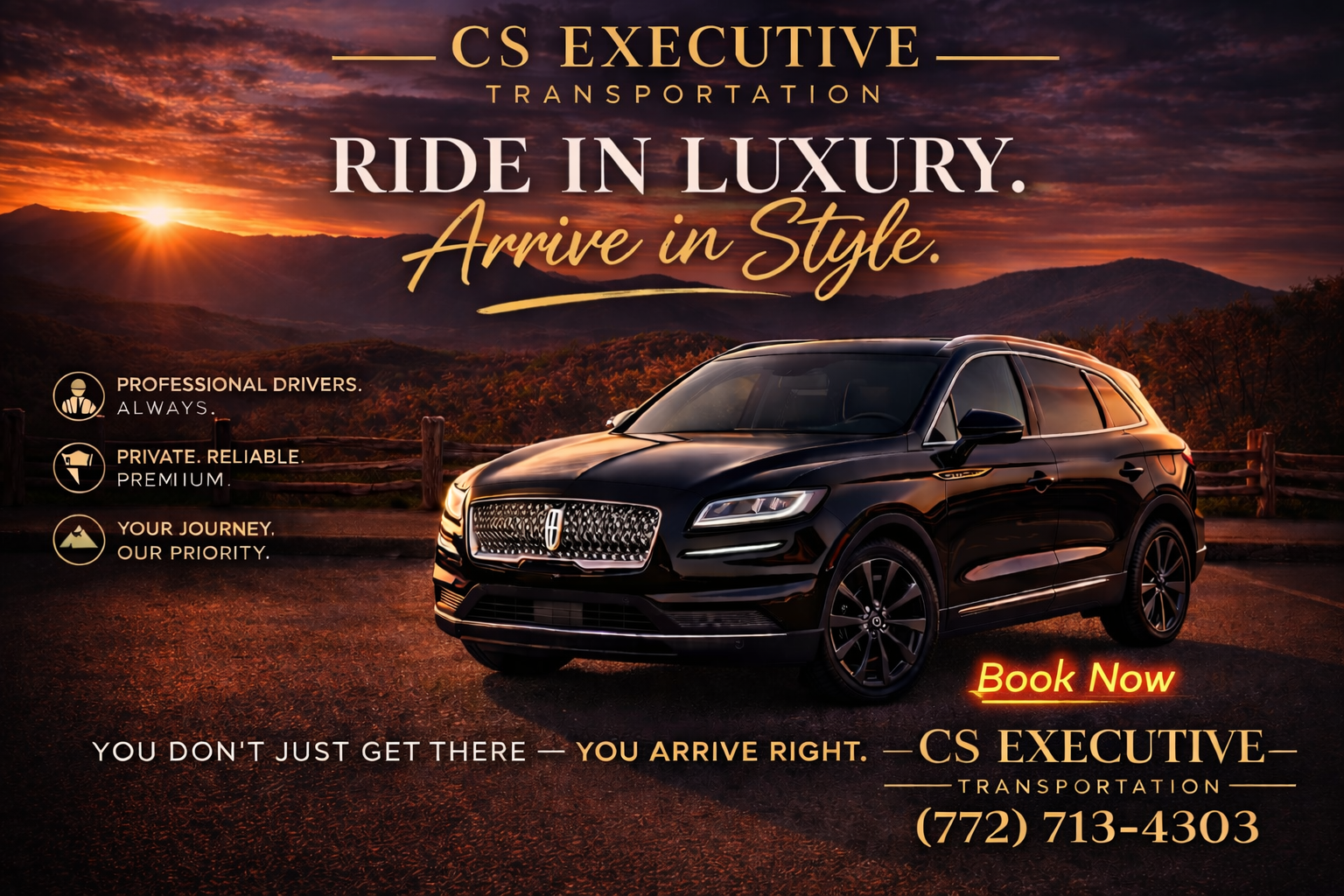 Ride in Luxury. Arrive in Style.