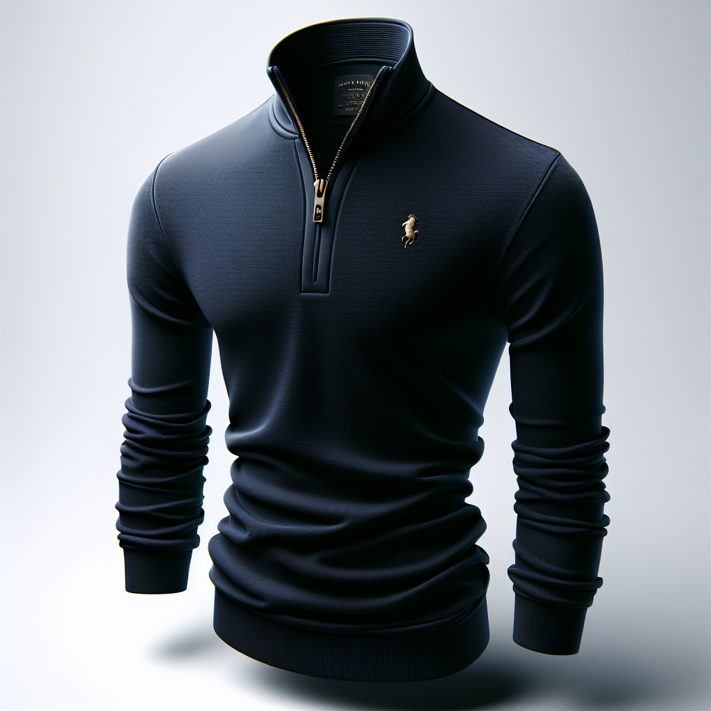 MBH 1/4 Zip Polo — Navy/Gold